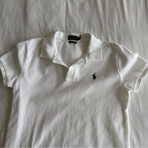 Ralph Lauren White Polo Dress with Navy Logo